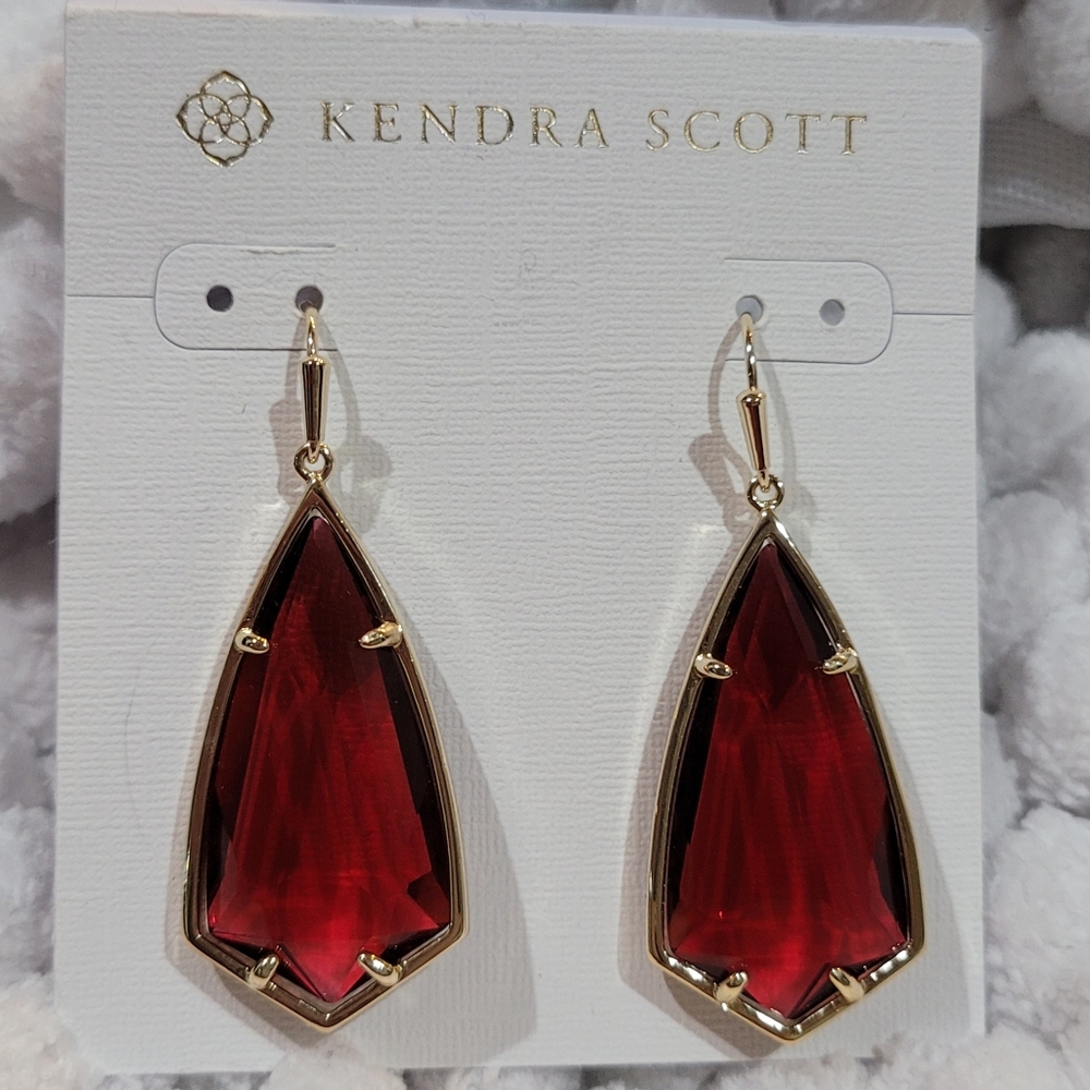 NWT Kendra Scott Earrings Red Gold